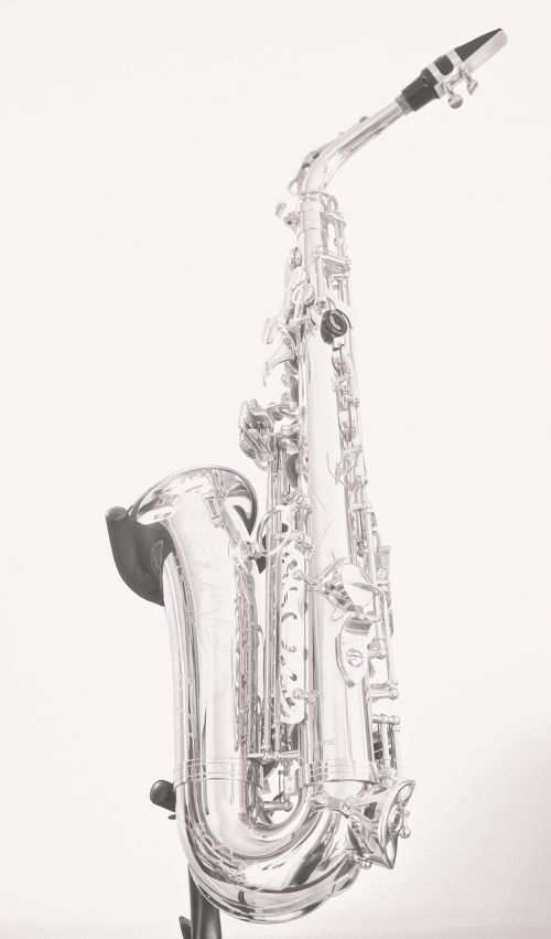 saxophone black and white music