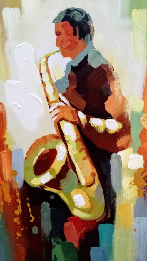 saxophone painting art