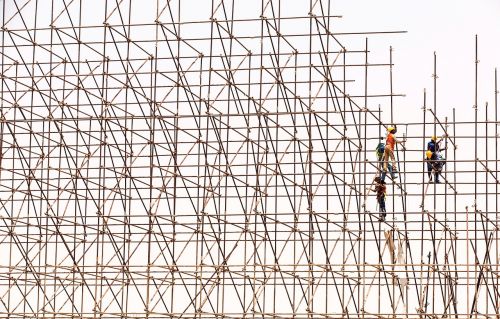 scaffolding workers construction