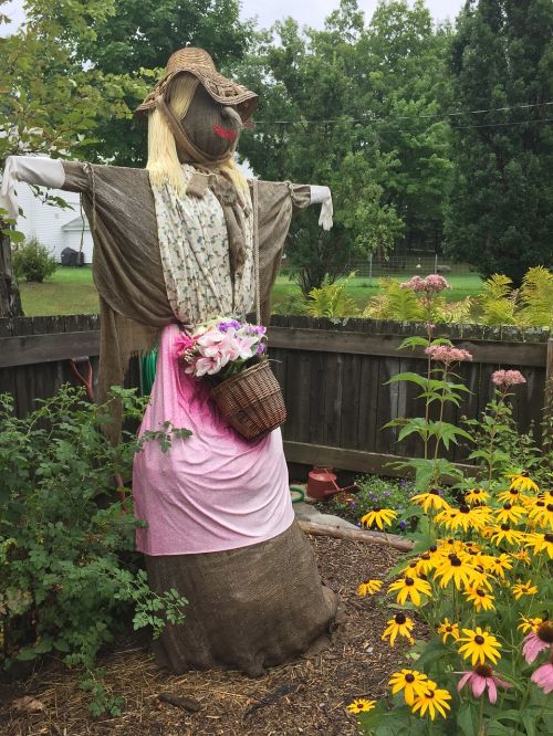 scarecrow garden gardening