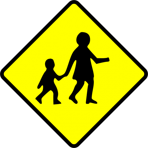 school kids crossing