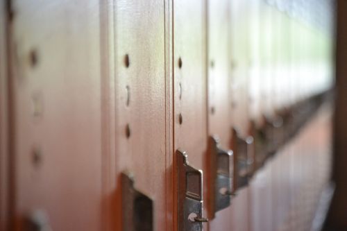 school lockers row