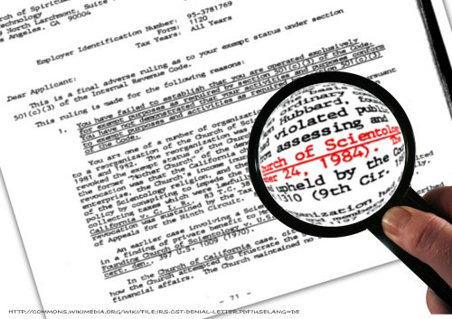 scientology letters magnifying glass