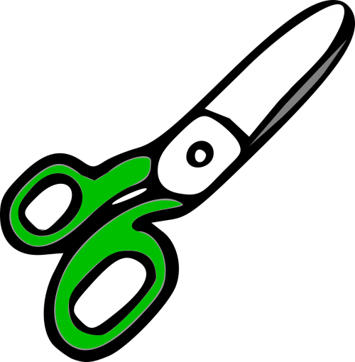scissors green cut