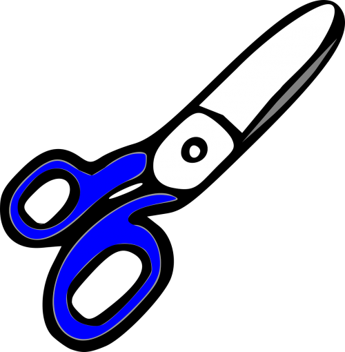 scissors blue cut