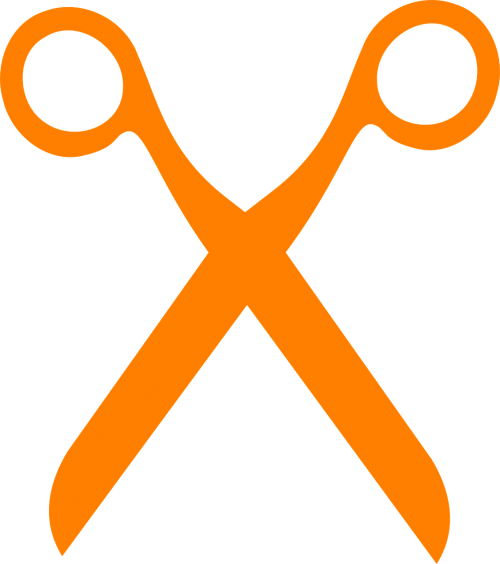 scissors orange cut