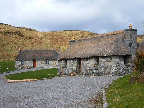scotland isle of skye thatched cottages
