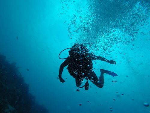 scuba bubbles underwater