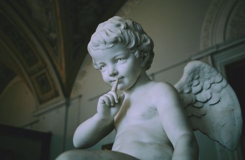 sculpture angel boy