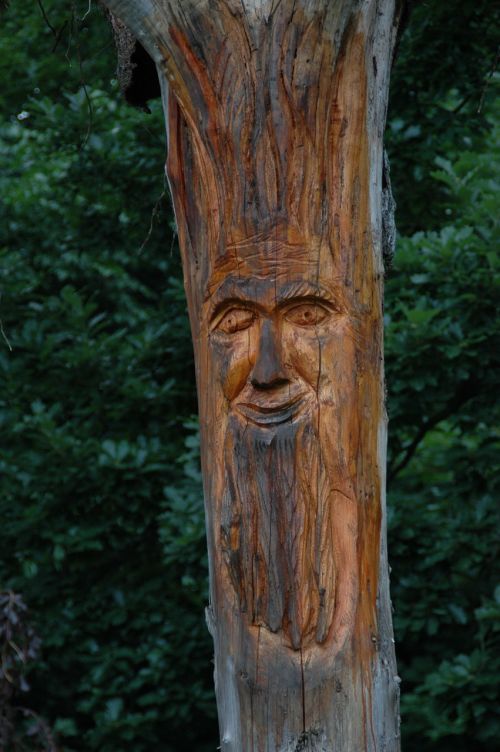 sculpture face wood