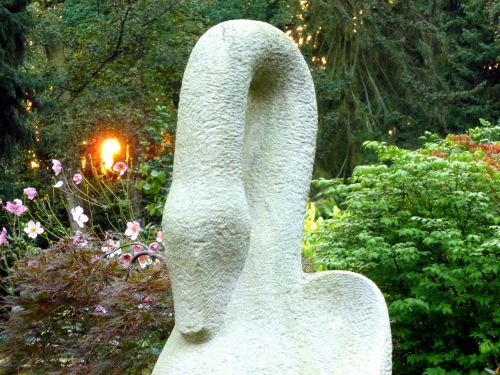 sculpture stone figure swan