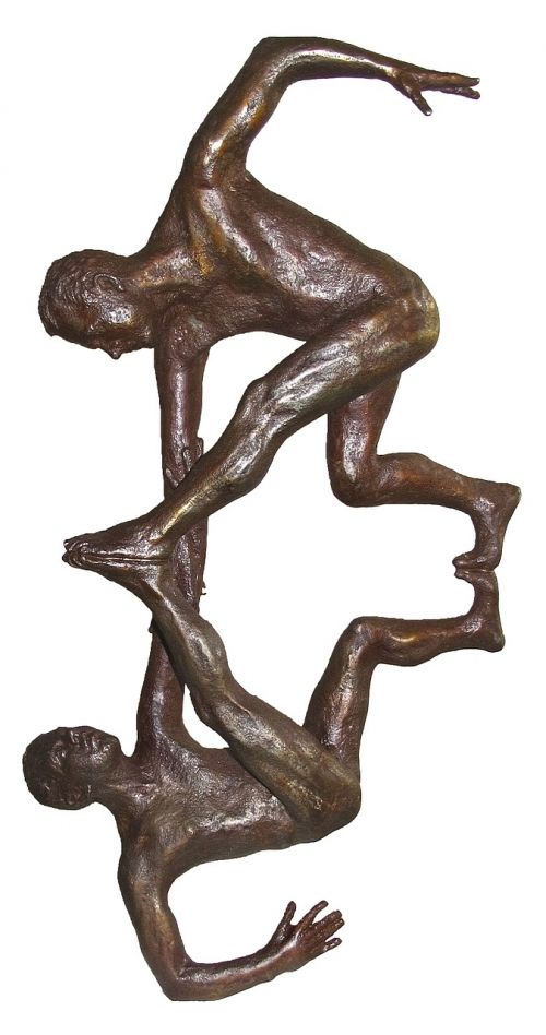 sculpture bronze statue acrobatics