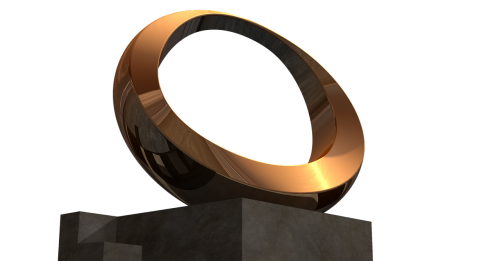 sculpture isolated gold