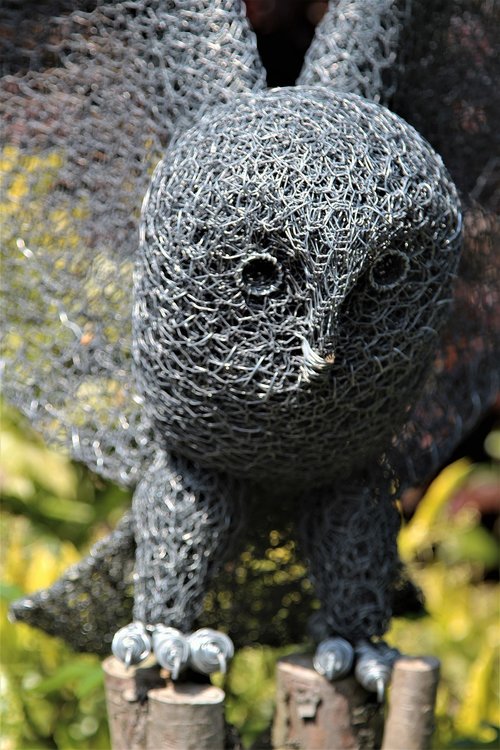 sculpture  owl  wire
