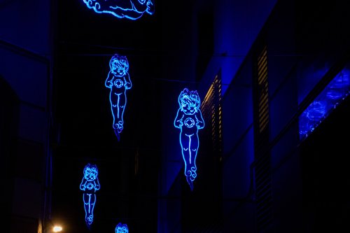 sculpture  blue  night