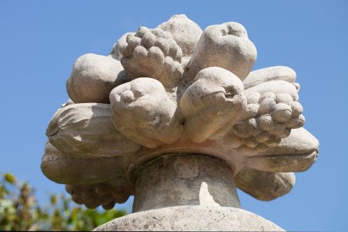 sculpture fruits stone
