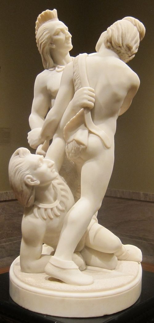 sculpture indian combat
