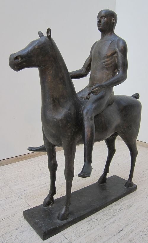 sculpture rider bronze