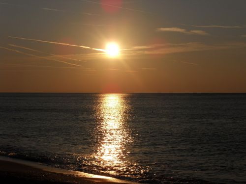 sea evening sky abendstimmung