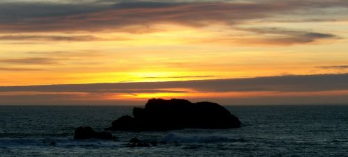 sea rock sunset