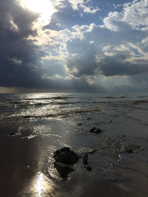 sea clouds beach