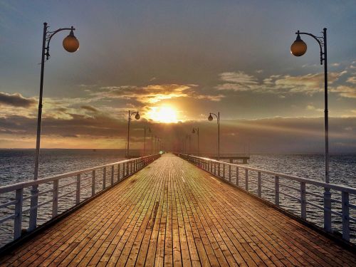 sea the pier the baltic sea