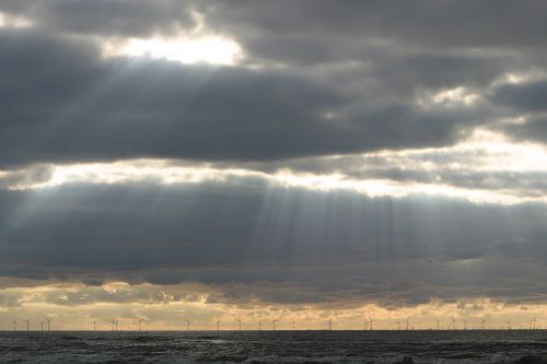 sea clouds sunbeam