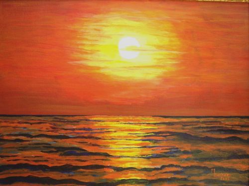 sea evening painting