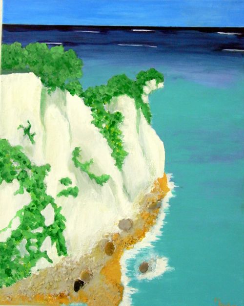 sea white cliffs rock