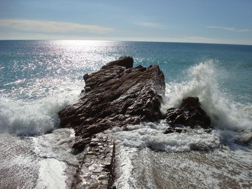 sea waves rock