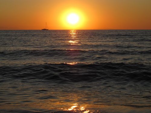 sea sunset water