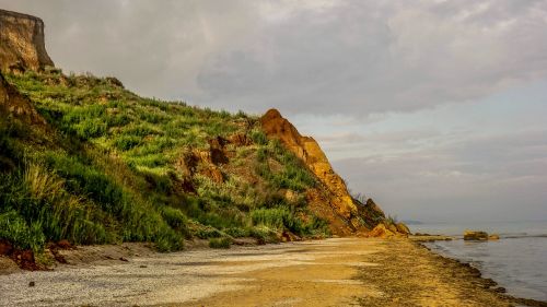 sea partly cloudy beach