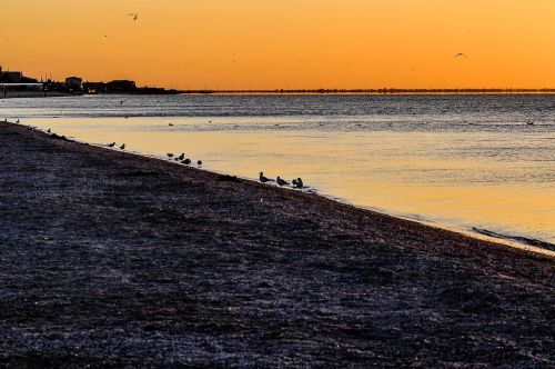 sea sunset orange