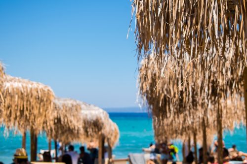 sea beach umbrellas