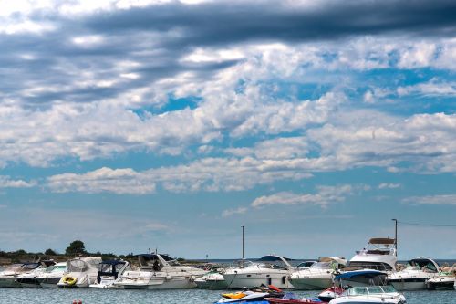 sea boats sky