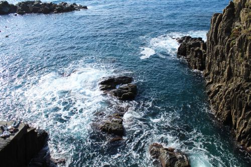 sea blue cliff