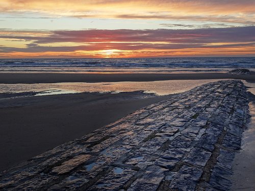 sea  sunset  colorful sunset