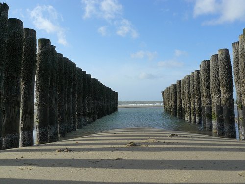 sea  beach  poles