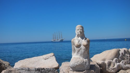 sea  statue  mermaid