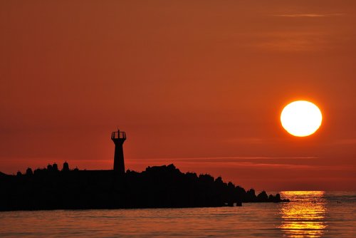 sea  sky  in the evening