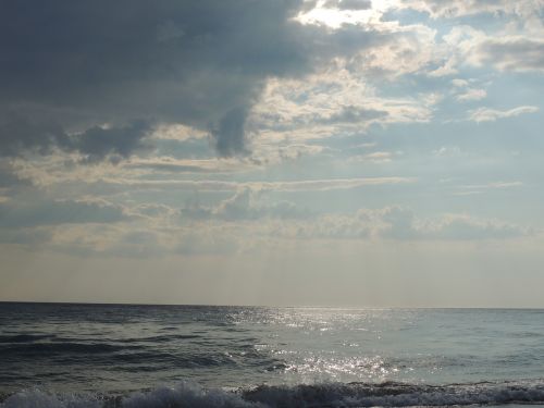 sea clouds beach