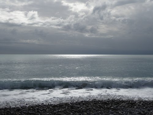 sea  horizon  silver