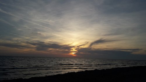 sea  sunset  sky