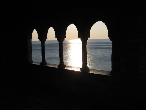 sea evening sun italian riviera