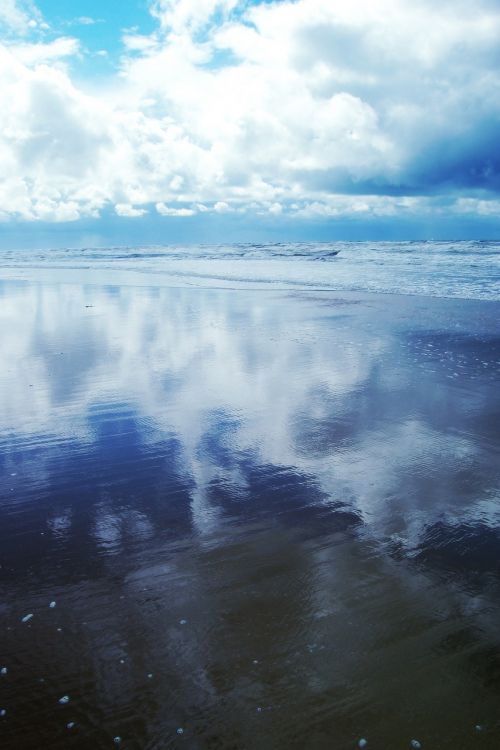 sea clouds beach