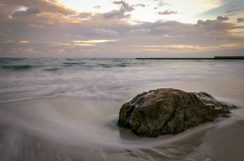 sea stone clouds