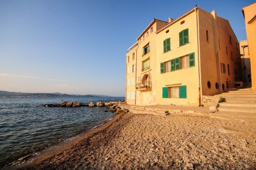 sea beach evening sun