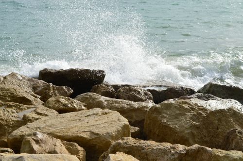 sea waves rocks