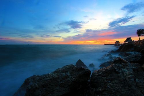sea twilight rock