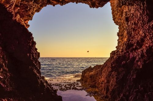 sea cave entrance sea